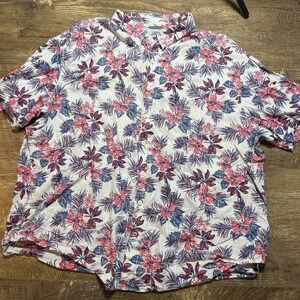 Izod Saltwater Shirt Mens 4XL  Floral Hawaiian Stretch Performance Casual